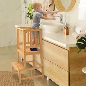 COSYLAND Kitchen Nursery Step Stool for Kids Toddlers Children Standing Tower - Picture 1 of 9