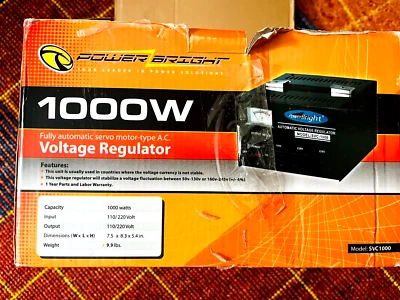 Regulador de tensão Power Bright SVC 1000W novo - Imagem 1 de 4