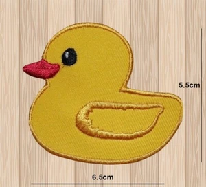 YELLOW DUCK IRON OR SEW ON PATCH EMBROIDERED APPLIQUE BADGE LOGO - Picture 1 of 2