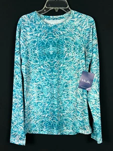 Huk Fishing Womens SMALL Top TURTLE GRASS Print Sun Protection Long Sleeve NEW - Picture 1 of 6