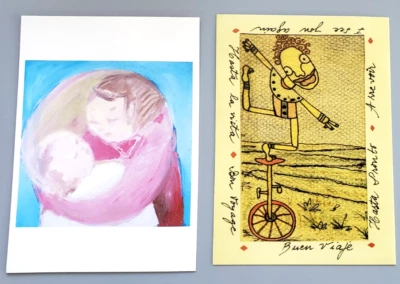 Postcard-Argentina Artists Herrera "bon voyage" & Valiente "Las Buenas Obras" - Image 1 of 2