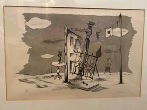 KARL FORTESS LISTED WOODSTOCK WPA SURREALIST ARTIST SIGNED LITHO HOME SWEET HOME - Picture 1 of 1