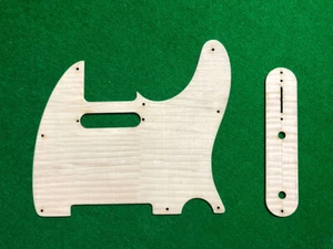 2pcs Guitar Pickguard Fit TL Guitar 3-ply Flame Maple Veneer With switch Plate - Picture 1 of 2