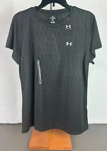 Under Armour Women's Velocity WordMark Gray Short Sleeve T-Shirt XL New With Tag - Picture 1 of 12