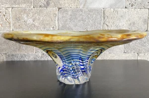 Handmade Art Glass Plate/Shallow Bowl Made in Czech Republic 11.5” - Picture 1 of 5