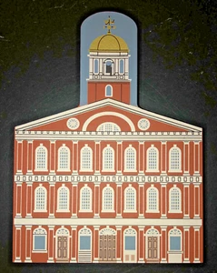 Vintage Faneuil Hall Boston Massachusetts Wood House Model MA Folk Art - Picture 1 of 9