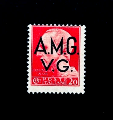 Sello de ITALIA - 1945 Segunda Guerra Mundial Militar Venezia Giulia AMG VG Sobreimpresión Como Nuevo NG r25 Foto 1 de 2