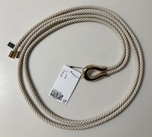 Cinturón Trenzado H+M Estrecho Doble Correa Cinturón Beige Claro Tono Dorado Lazo y Extremos Nuevo con Etiquetas - Imagen 1 de 12