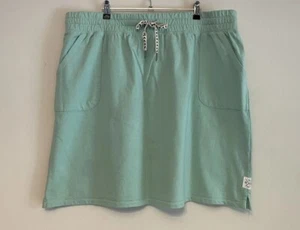 Elm Living Women’s Aqua Drawstring Skirt Size 22 Fleece Pockets Casual Cotton - Picture 1 of 12