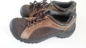 Keen Mens Size 9.5 Brown Leather Lace Up Low Athletic Hiking Casual Shoes Pre-ow - Picture 1 of 12