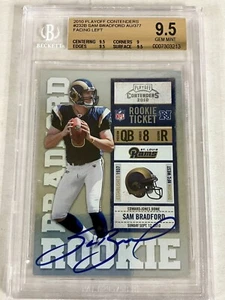 2010 Playoff Contenders /377 Sam Bradford (Facing Left) Rookie RC Auto BGS 9.5 - Picture 1 of 2