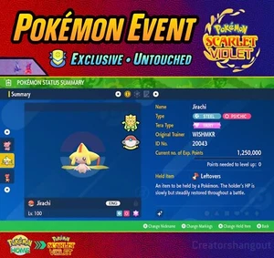 Shiny Jirachi Event 💎 WISHMKR Event & Ribbon Master✨ Pokémon Scarlet and Violet - Picture 1 of 26