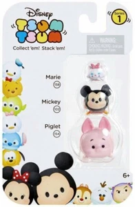 Disney Tsum Tsum Tsum Paquete de 3 Series 1 Stack 'em Figuras Marie, Mickey, Piglet Nuevo - Imagen 1 de 2