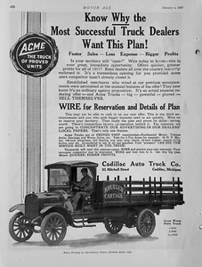 1917 Anzeige Cadillac Auto Truck Co Cadillac MI Acme Schneckenantrieb LKWs - Bild 1 von 1