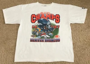 Vintage Denver Broncos 1997 AFC Champs Starter Herren T-Shirt weiß Gr. XL - Bild 1 von 5