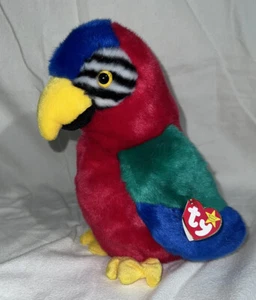 Ty Beanie Buddy Jabber the Parrot 11" Beanbag Peluche Guacamayo 1999 con Etiqueta - Imagen 1 de 7