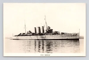 H.M.S. Postal con foto real Berwick clase condado británico crucero pesado 1933 RPPC - Imagen 1 de 2