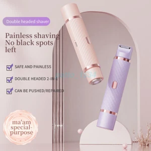 Electric Shaver for Women Waterproof Wet & Dry Hair Razor 2 in 1 Double Head - Picture 1 of 15