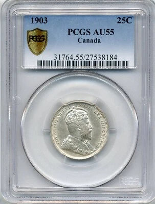 1903 Canada 25 Cent - Choice About Uncirculated, PCGS AU 55 - Image 1 of 3