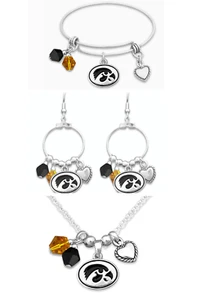 Juego de 3 collar, pulsera y pendientes Iowa Hawkeyes Haute Wire - Imagen 1 de 4