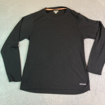 Camisa de Lana Omni Para Hombres XL Negra Manga Larga Capa Base Cuello Redondo Logo Mezcla de Lana Foto 1 de 4