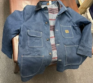 VTG Big Ben Wrangler Denim Chore Coat mens size 42 USA Yellowstone - Picture 1 of 17