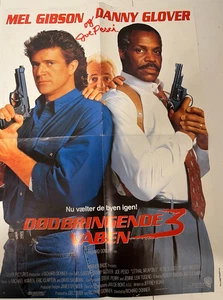 Danish Movie Poster "Dødbringende Våben 3" (Lethal Weapon 3) – Mel Gibson Glover - Picture 1 of 9