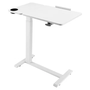 Overbed Table Bed Side Desk with Flip Desktop Wheels & Cup Holder White - Picture 1 of 12