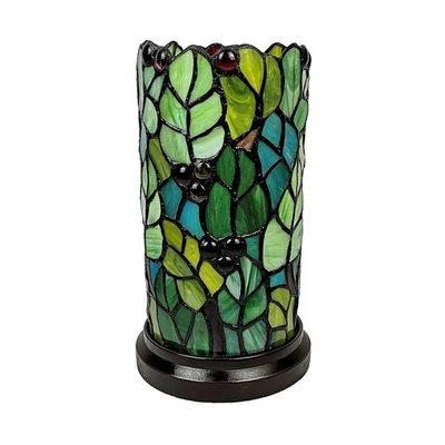 Floral Leaf Decorative Desk Lamps - Green Tiffany Accent Lamp - Mosaic Lamp S... - Image 1 of 4