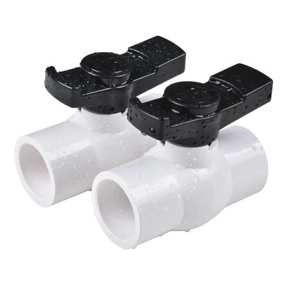 1.5" PVC Ball Valve 2-Pack Shut-Off Valve 150 PSI Socket - Image 1 of 4