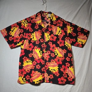 Hawaiian Tropic Men's Soft Polyester Button Up Short Sleeve Casual Shirt Sz L - Picture 1 of 5