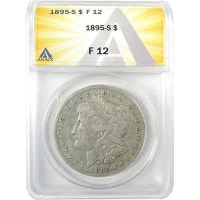 1895 S Morgan Dollar F 12 ANACS Silver $1 Coin SKU:I19809 - Image 1 of 4