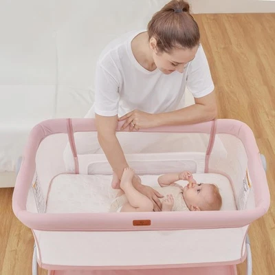 Детская люлька BabyBond, 3 в 1 люлька прикроватная кровать с моющимся мягким ковриком - Изображение 1 из 4