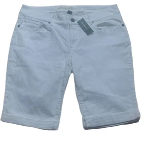 Eddie Bauer Damen-Bermuda mit gerolltem Saum, weiß Größe 10 neu mit Etikett - Bild 1 von 7