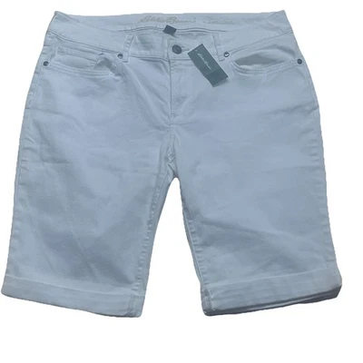 Bermudas para mujer Eddie Bauer con dobladillo enrollado, blancas talla 10 nuevas con etiquetas Foto 1 de 4