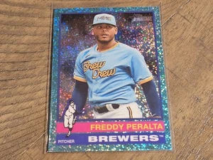 2025 Topps Heritage #76 Freddy Peralta Light Blue Sparkle Nmmt - Picture 1 of 3