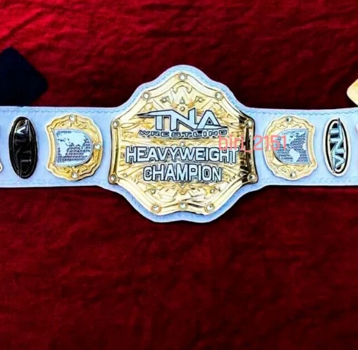 Nuevo TNA Heavyweight Championship Belt 2MM Latón Blanco Correa Cinturón Cuero Foto 1 de 4