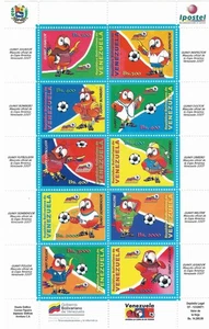 Venezuela: 2007; Scott 1677, sheet of 10, copa american soccer, MNH EBV1649 - Picture 1 of 2
