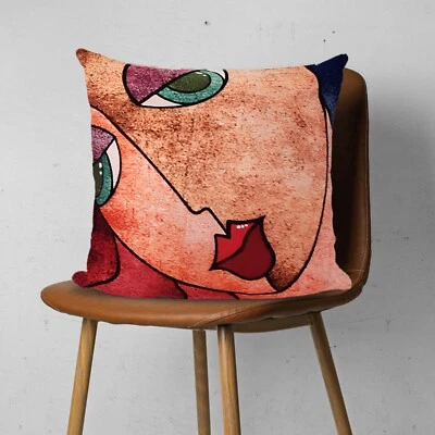 Girl Face Print Gobelin Belgian Tapestry Pillowcase, Cushion Cover - Image 1 of 4