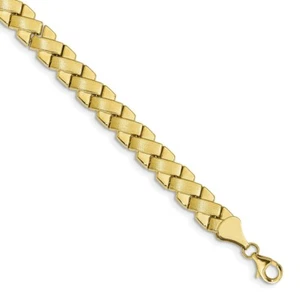 Leslie's 10k Yellow Gold Criss Cross Fancy Bracelet 10LF566-7.25 - Picture 1 of 3