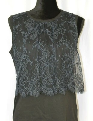 Suéter sin mangas Leur Logette Petit talla 3 mezcla de algodón encaje frontal floral Foto 1 de 4