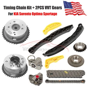 Timing Chain Kit G4KJ Camshaft VVT Gear For KIA Sorento Optima Sportage 2.0 2.4L - Foto 1 di 16