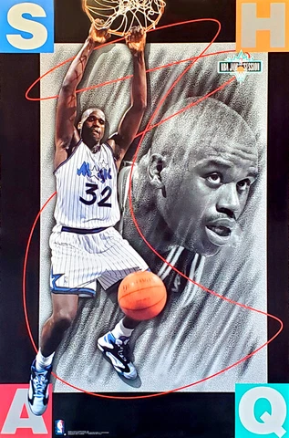 SHAQ Shaquille O'Neal JAM SESSION 1993 Orlando Magic Costacos NBA 23x35 POSTER Cover