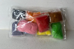 Set of 10 Colored Fibre Art Felting Spinning Hair Fuzz Rainbow NEW - Picture 1 of 2