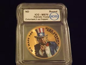 Medal TRUMP PATRIOTIC ICG MS 70 - Picture 1 of 2