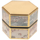 Chinese Style Tea Tin Canister Airtight Container 8x8cm-CW