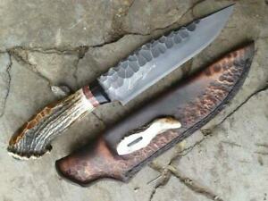 Custom Handmade Hunting Bowie knife,Viking knife, Deer Antler knife,Gift for him