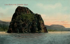 Lone Rock Columbia River Oregon ODER Vintage Postkarte - Bild 1 von 2
