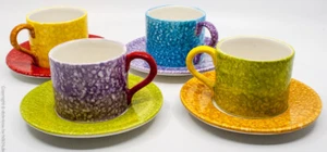 Edelweiss Keramik Kaffeetasse mit Untertasse Colors 0,2 l - Bild 1 von 16