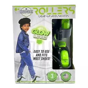 Madd Gear Rollers Light-up Heel Skates Ages 6+ Max 110LBS Glow & Roll GREEN NEW - Picture 1 of 2